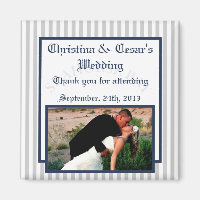 2"x2" Ankündigung Magnet Blue Seepferd Streifen se
