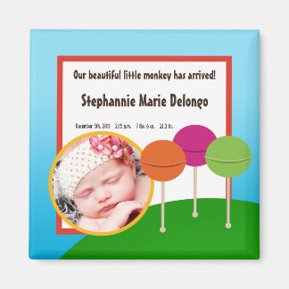 2"x2" Ankündigung Magnet Candy Land Ice Creme