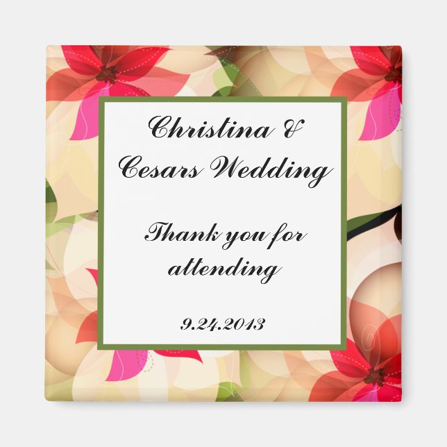 2"x2" Ankündigung Magnet Farbige Lotus Blume bl (Vorne)