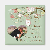 2"x2" Ankündigung Magnet Frühjahr florale Mason Ja