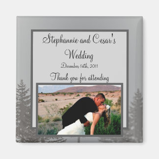 2"x2" Ankündigung Magnet Grau Winter Bäume Schnee