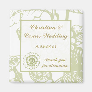 2"x2" Ankündigung Magnet Green Gerbera Daisy Flow