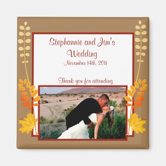 2"x2" Ankündigung Magnet Herbst Branch Blätter (Vorne)