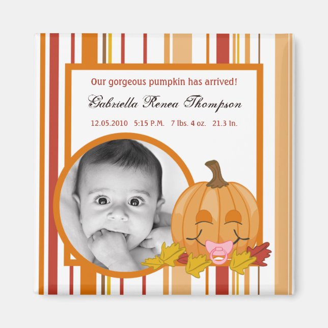2"x2" Ankündigung Magnet Herbst Herbst Pumpkin (Vorne)