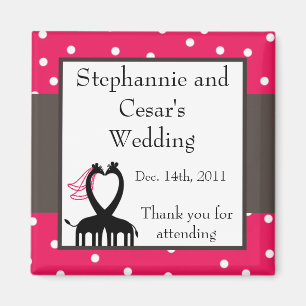 2"x2" Ankündigung Magnet Hot Pink/Black Giraffe