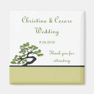 2"x2" Ankündigung Magnet japanischen Grünen Bonsai