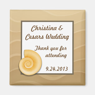 2"x2" Ankündigung Magnet Muscheln am Sandy Beach