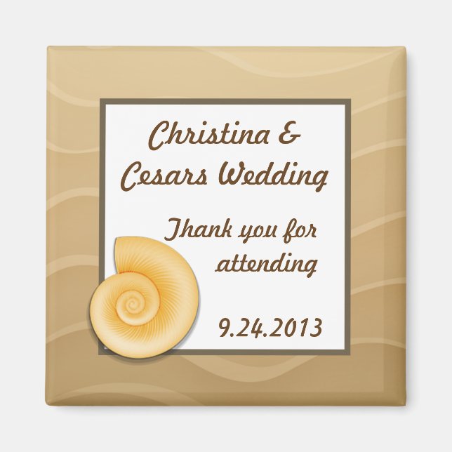 2"x2" Ankündigung Magnet Muscheln am Sandy Beach (Vorne)