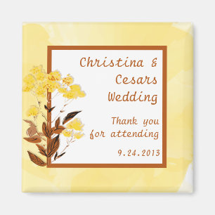 2"x2" Ankündigung Magnet Mustard Yellow Poppy Flo