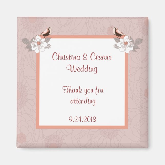 2"x2"-Ankündigung Magnet Pink/Braune Liebe B (Vorne)