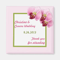 2"x2" Ankündigung Magnet Pink Orchid Long Steam Fl
