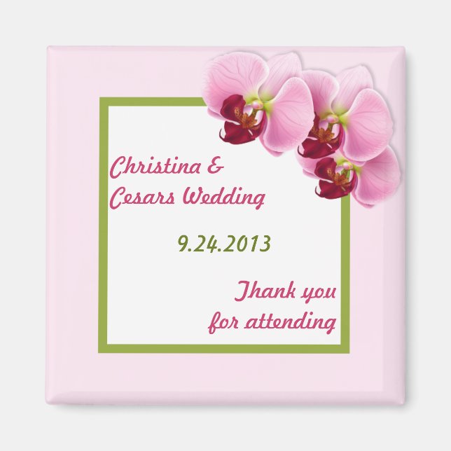 2"x2" Ankündigung Magnet Pink Orchid Long Steam Fl (Vorne)