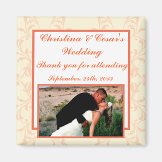 2"x2" Ankündigung Magnet Pinkish/Peach Formal Scan