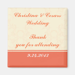 2"x2" Ankündigung Magnet Pinkish/Peach Formal Scan