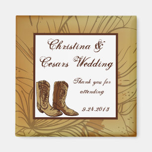 2"x2" Ankündigung Magnet Western Cowgirl Hat/Boot