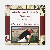 2"x2" Ankündigung von Magnet Fall Floral/Zweige