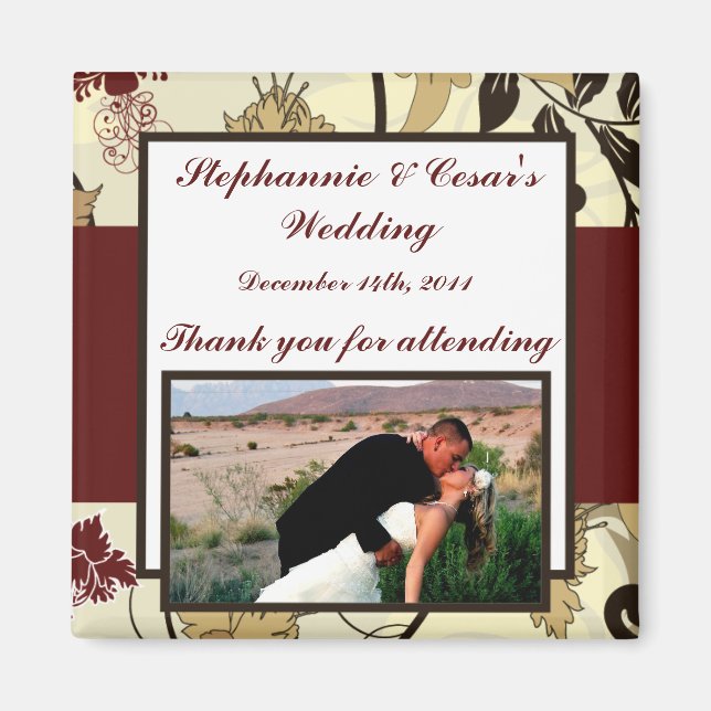 2"x2" Ankündigung von Magnet Fall Floral/Zweige (Vorne)