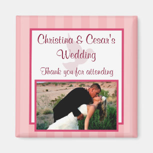 2"x2" Ankündigungsmagnet Liebesvögel Rosa Streifen Magnet