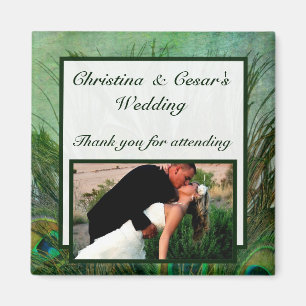 2"x2" Ankündigungsmagnet Pfauengrüne Federn Magnet