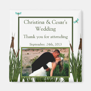 2"x2" Ankündigungsmagnet Rohrkolben/Libelle in Far Magnet