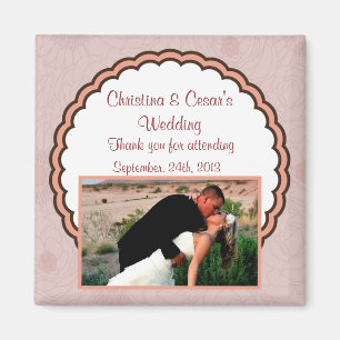 2"x2" Ankündigungsmagnet Rosa/braun floral Love B Magnet