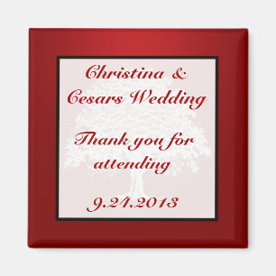 2"x2" Ankündigungsmagnet Weißer Baum Rot Schwarz S Magnet