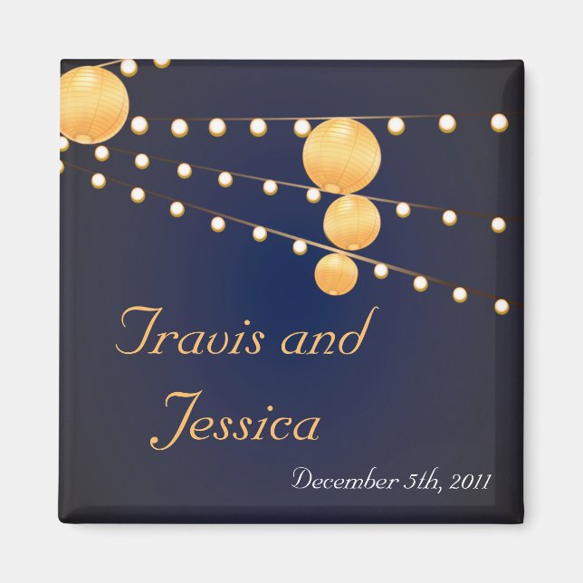 2"x2" Bevorzugen Sie Magnet Paper Lanterns auf Blu (Vorne)