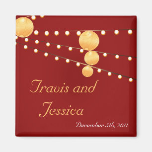 2"x2" Bevorzugen Sie Magnet Paper Lanterns auf Rot