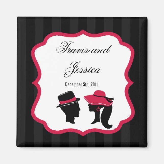 2"x2" Gefallen Magnet Formal Hats Elegantes Retrok (Vorne)