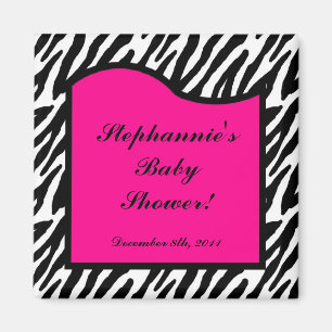 2"x2" Magnet Gefallen Hot Pink Zebra Tierdruck