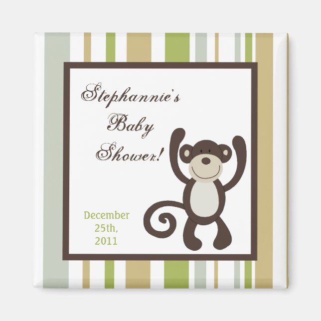 2"x2" Partygeschenk Magnet Monkey Time Zoo-Tier (Vorne)