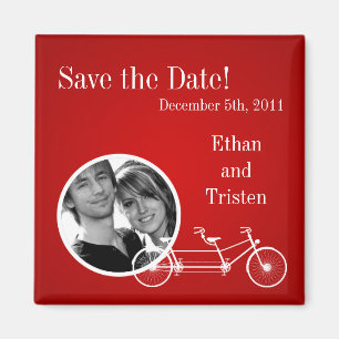 2"x2" Speichern Sie das "Date Magnet Red Double Bi