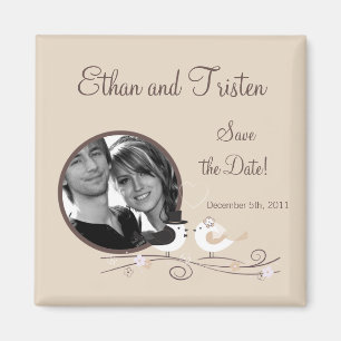 2"x2" Termin-Magnet Hochzeit Vögel Braut Magnet