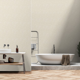 2' x 12' Elfenbeinpolka Smooth Vinyl Tapete