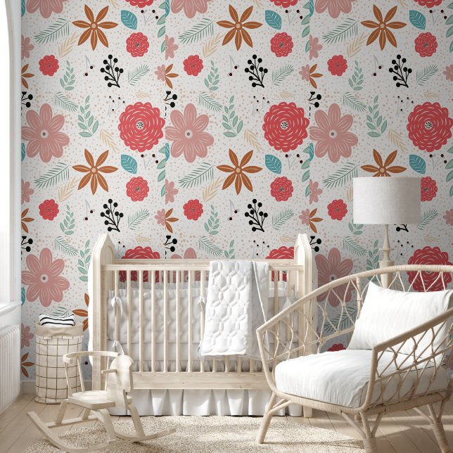 2' x 12' Flora Texturierte Vinyl Tapete (Kinder)