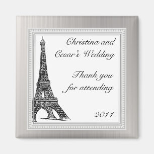 2"x 2" Ankündigungsmagnet Schwarz Eiffelturm Magnet