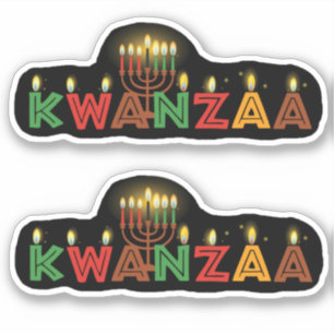 2 x Kwanzaa Sieben Kerzen Kiss Cut  Aufkleber