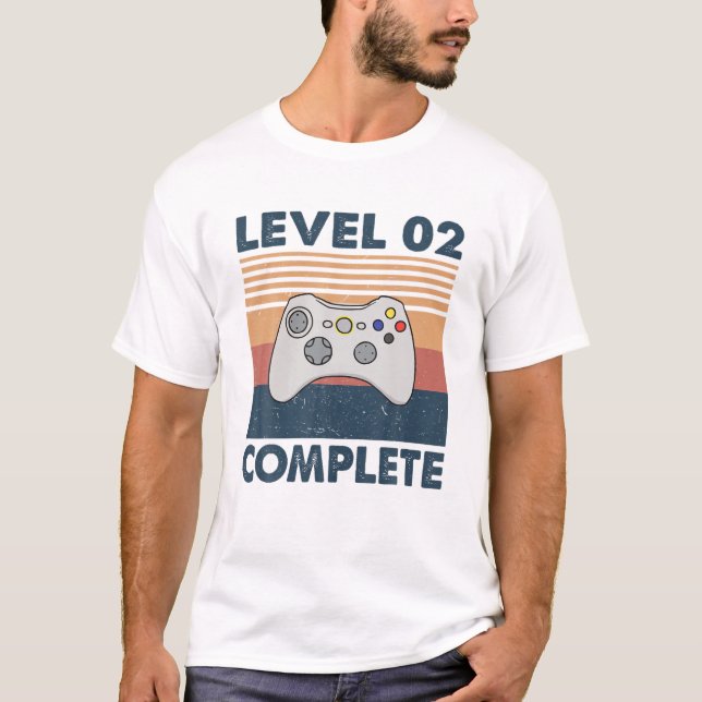 2 Year Wedding Anniversary For Him Her Level 2 Com T-Shirt (Vorderseite)