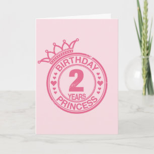 2 years - Birthday Princess - pink Karte