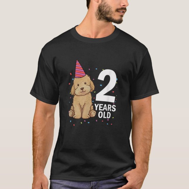 2 Years Old Birthday Goldendoodle Dog Lover 2nd Pa T-Shirt (Vorderseite)