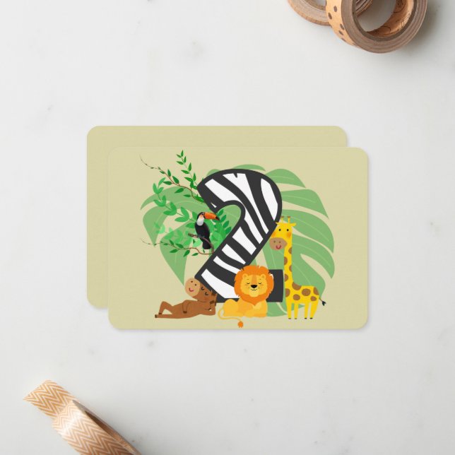 2 years old! Happy Birthday baby! Mitteilungskarte (Vorderseite/Rückseite Beispiel)