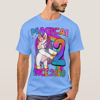 2 Years Old Unicorn Flossing 2nd Birthday Girl Uni T-Shirt