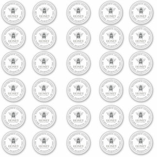 2" Your Name Here Editable White Honey Jar Bee Aufkleber