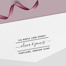 2 Zeilen Kalligrafie Script Couple Rücksendeadress Permastempel