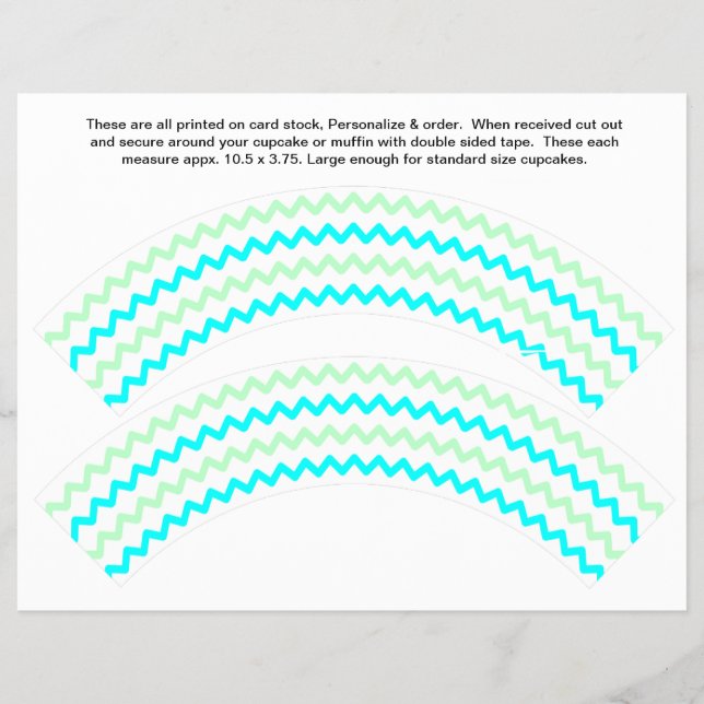 2 Zig zag Generic Personalize Cupcake Wrappers Flyer (Vorne)
