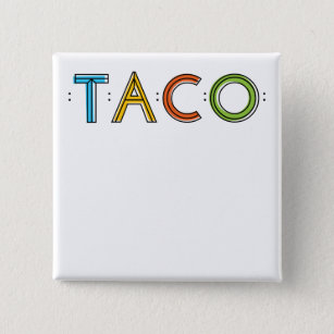 2 Zoll quadratischer TACO Namensschild-Knopf Button