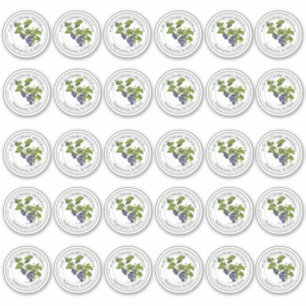 2 Zoll Regular Mason Jar Lid Vinyl Blueberry Jelly Aufkleber