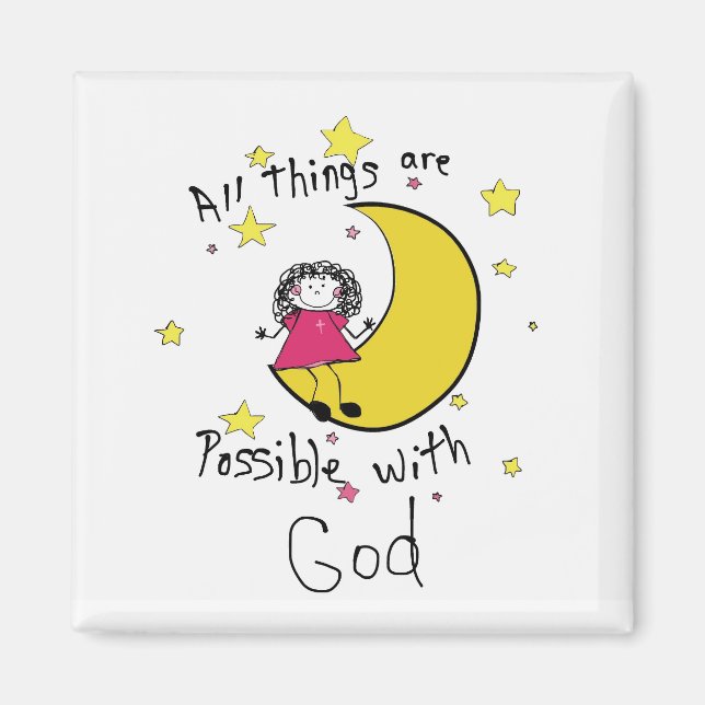 2 Zoll Square Magnet mit Schrift (Vorne)