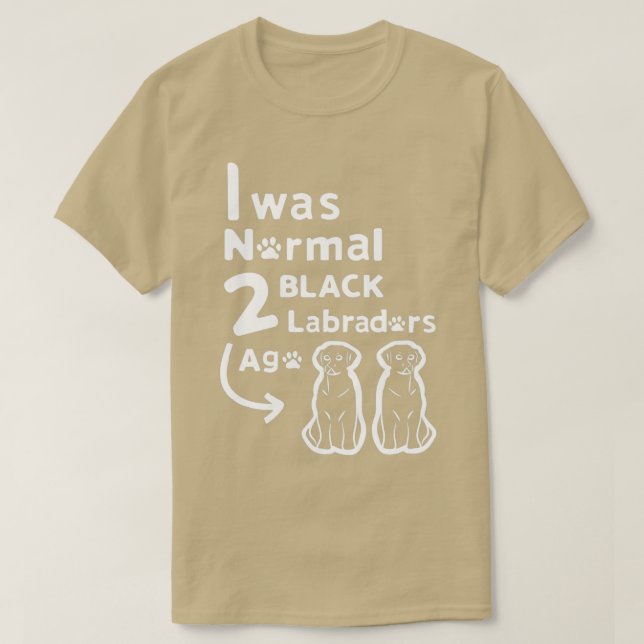 2 Zwei schwarze Lab Labrador Retriever Geschenkide T-Shirt (Design vorne)