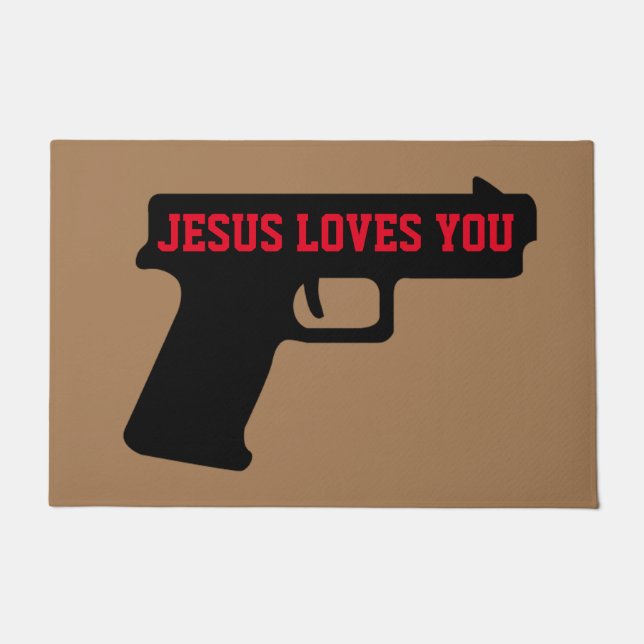 2A - JESUS-LIEBEN, die DU Tor Mat Fußmatte (Vorderseite)